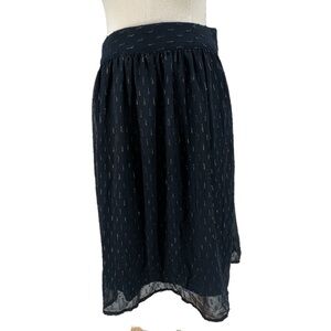 J Crew Blue Gold Pleated Midi Skirt Size 0 Women's